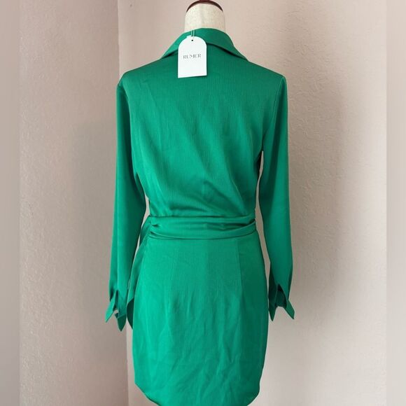 Rumer The Label Allegra Shirt Dress in Green Mini with collar S - Picture 10 of 14